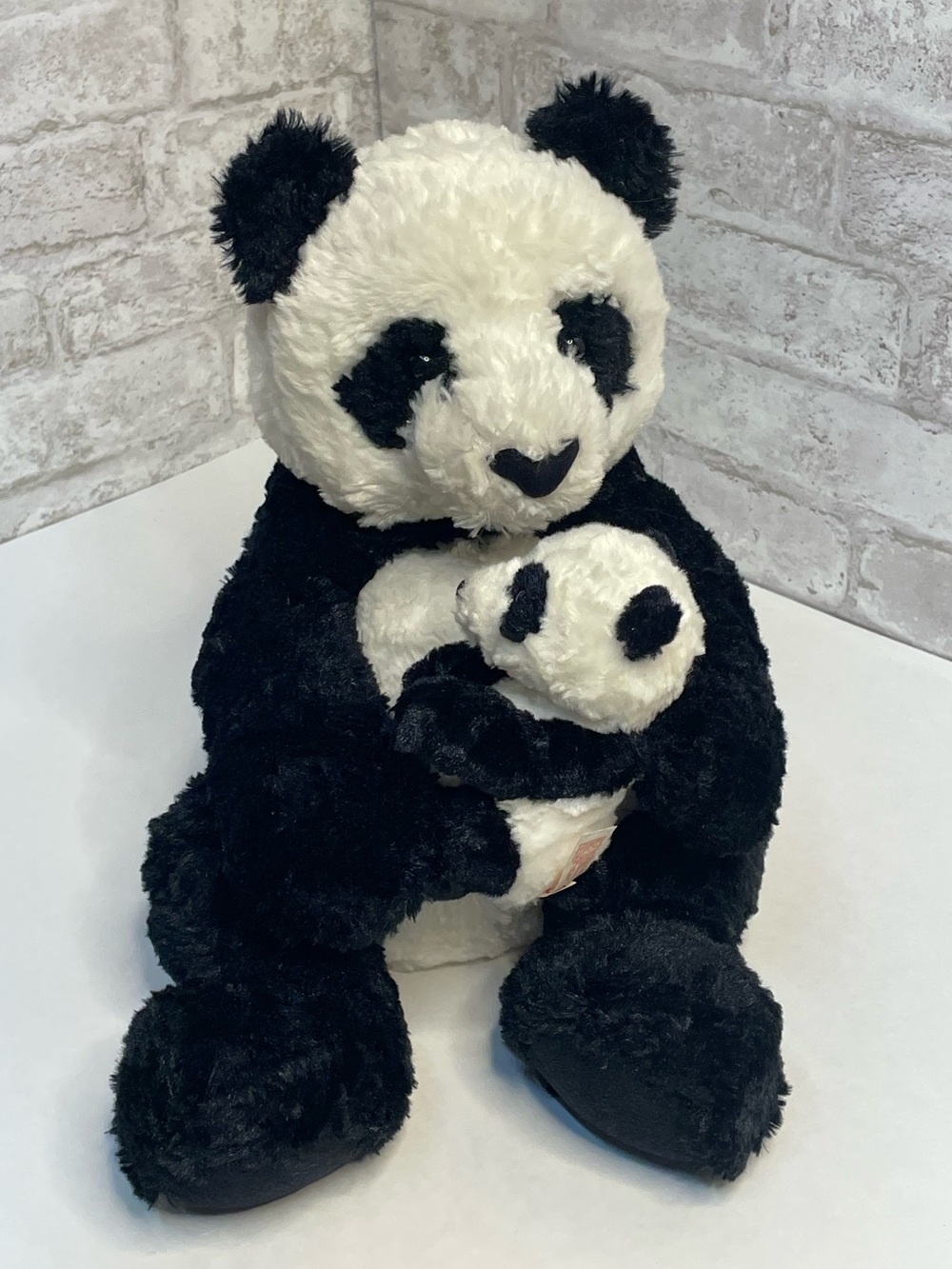 Gund Panda Bear Plush Lana with Baby Stuffed Animal Toy 18” Black & White Lovey